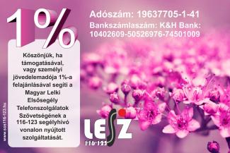 2026 évben 456.310 Ft felajánlást kaptunk az SZJA 1%-ából.